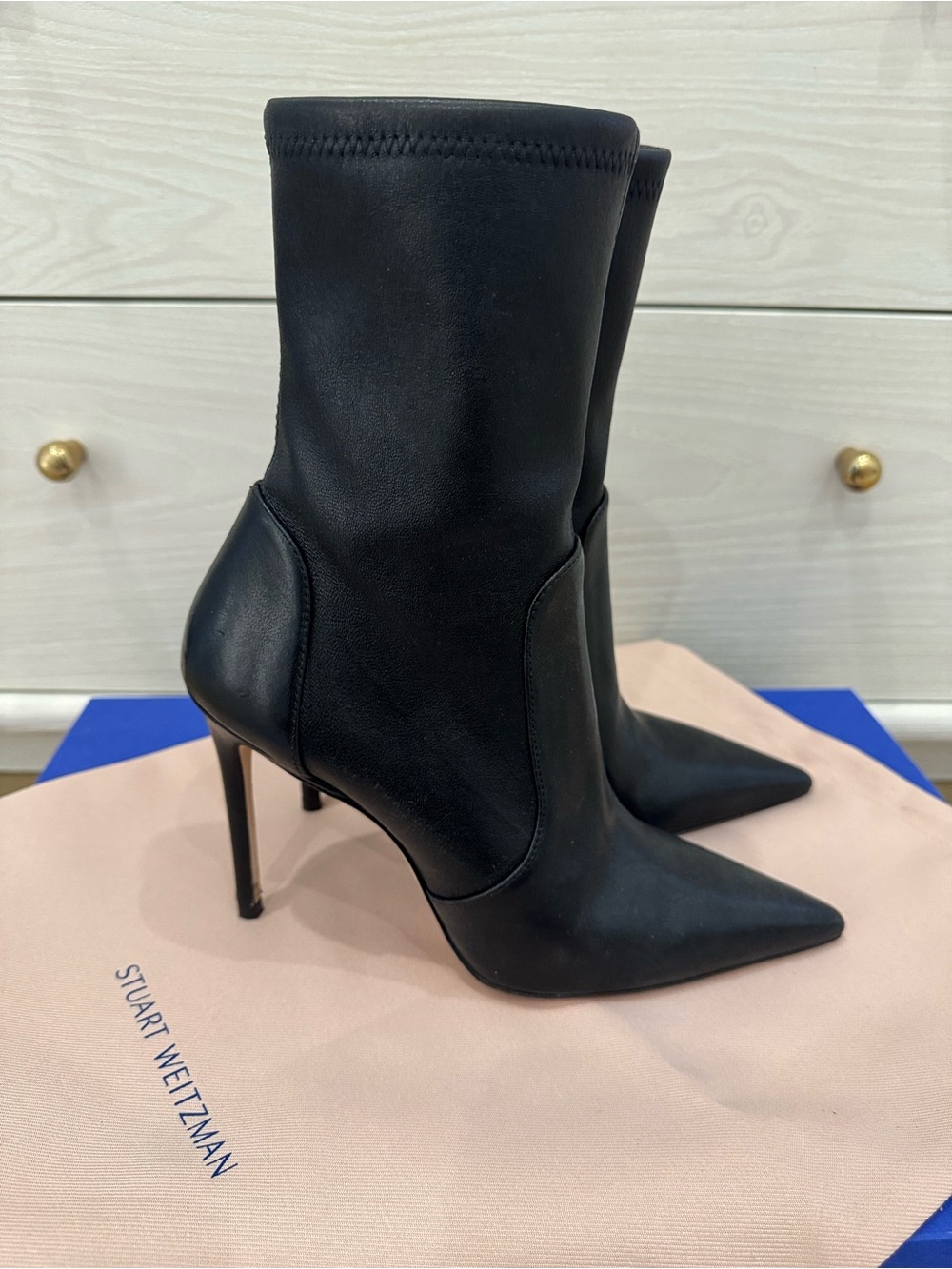 Stuart Weitzman Power 100 Black Ankle Boots